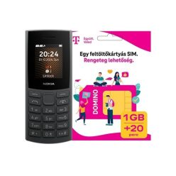   Nokia 105 (2024) 4G kártyafüggetlen mobiltelefon + Telekom Domino feltöltőkártya