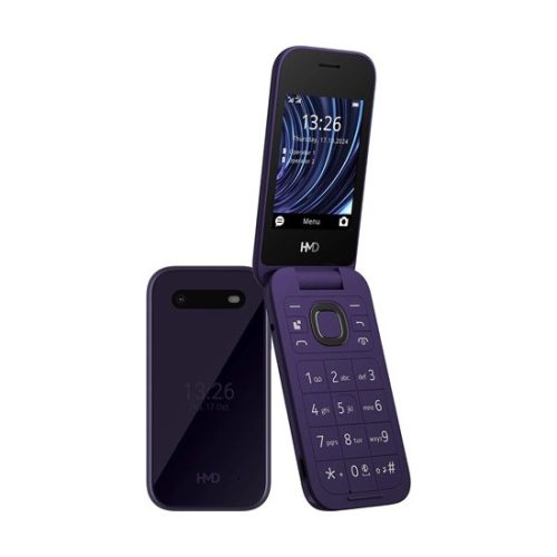 HMD 2660 4G FLIP DS, VIOLET kártyafüggetlen mobiltelefon + Telekom Domino feltöltőkártya