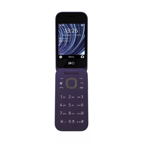 HMD 2660 4G FLIP DS, VIOLET kártyafüggetlen mobiltelefon + Telekom Domino feltöltőkártya