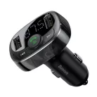 Baseus CCMT000 Bluetooth FM transmitter autós töltő 2 USB aljzat, fekete (v4.2, 3.4A, microSD kártyaolvasó, LED kijelző)