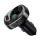 Baseus CCMT000 Bluetooth FM transmitter autós töltő 2 USB aljzat, fekete (v4.2, 3.4A, microSD kártyaolvasó, LED kijelző)