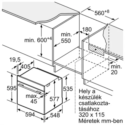 Bosch HBG7721B2 beépíthető sütő