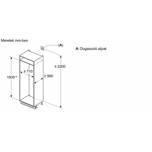 Bosch KBN96ADD0 beépíthető alulfagyasztós hűtőszekrény