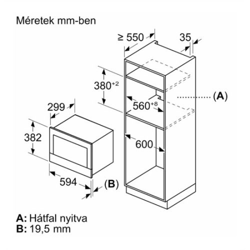 Bosch BFR7221B1 beépíthető mikrohullámú sütő