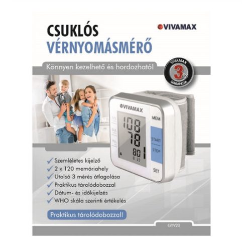 Vivamax W02 csuklós vérnyomásmérő