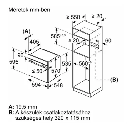 Bosch HBA534ES3 beépíthető sütő