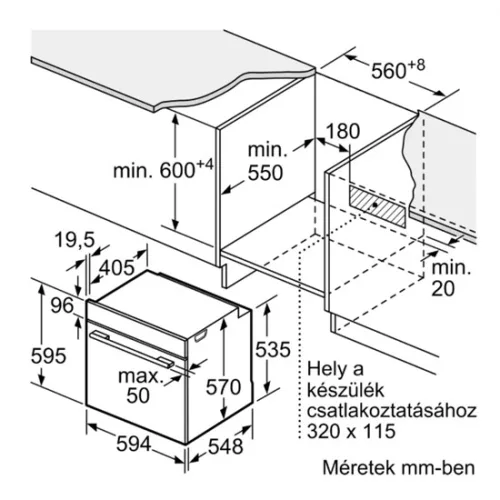 Bosch HBG557EB3 beépíthető sütő