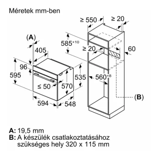 Bosch HBA574BB3 beépíthető sütő