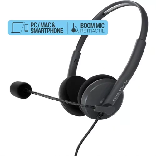 Energy Sistem EN 452132 Headset Office 2 mikrofonos fejhallgató, antracit