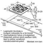 Bosch PRP6A6H40 beépíthető gázfőzőlap