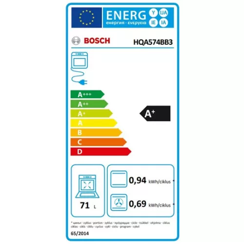 Bosch HQA574BB3 Serie 4 beépíthető sütő gőz funkcióval