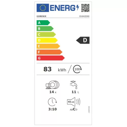 Gorenje GV642D90 beépíthető mosogatógép