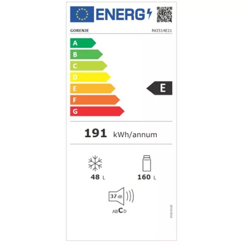 Gorenje RKI514E21 beépíthető alulfagyasztós hűtőszekrény