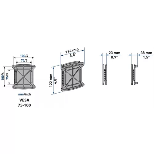 Meliconi 580451 FLATSTYLE ES100 fali konzol, VESA 100, 14-25"