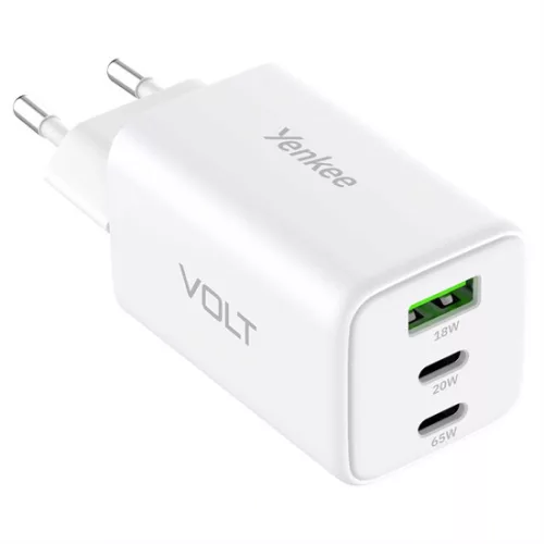 Yenkee YAC G65 PD3.0, QC4.0+, 65W GaN hálózati töltő