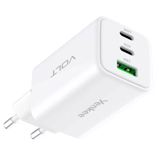 Yenkee YAC G65 PD3.0, QC4.0+, 65W GaN hálózati töltő