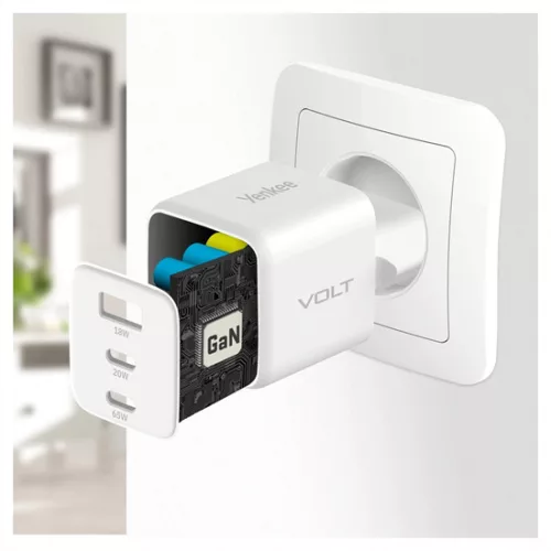 Yenkee YAC G65 PD3.0, QC4.0+, 65W GaN hálózati töltő