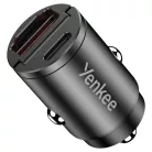 Yenkee YAC CAR 02 autós szivargyújtó töltő 30W, PD, QC 3.0
