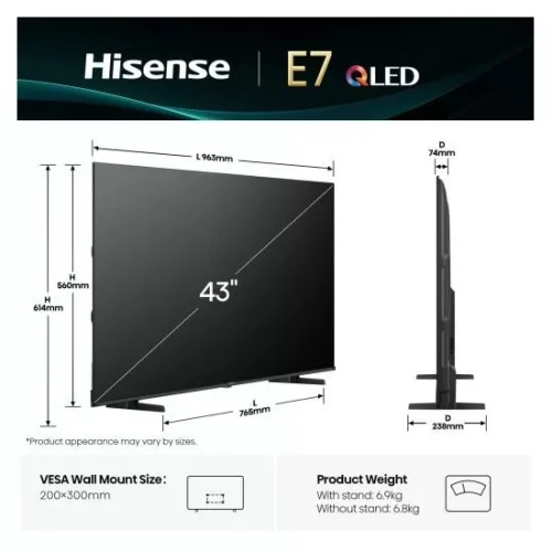 Hisense 43E7Q UHD Smart QLED TV