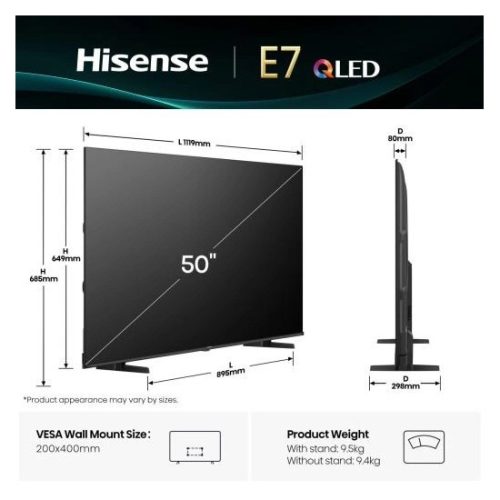 Hisense 50E7Q UHD Smart QLED TV