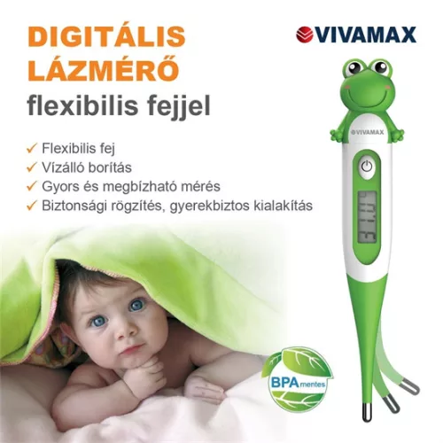 Vivamax YD-206 digitális lázmérő, flexibilis fejjel (béka)
