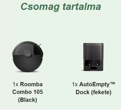 iRobot ROOMBA 105 COMBO + AUTOEMPTY DOCK BLACK robotporszívó