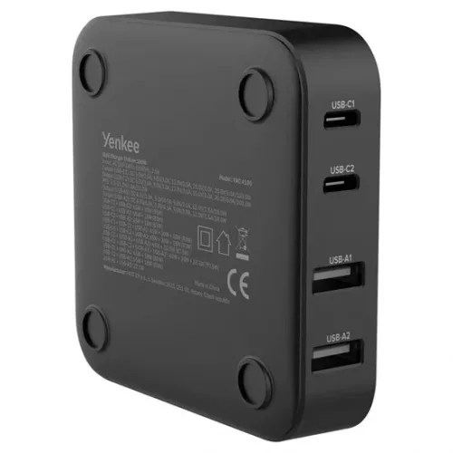 Yenkee YAC 4100 asztali töltőállomás, 100W, 2x USB A + 2x USB C