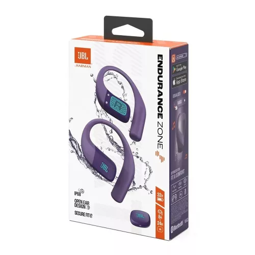JBL ENDUZONEPUR TWS sport fülhallgató, IP68 , lila