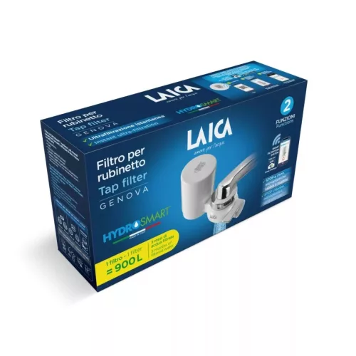 Laica R10A Genova HYDROSMART rendszerű csapra szerelhető mikroplasztik-stop vízszűrő 900L/3hó