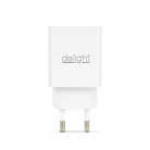 Delight 55039-2WH adapter, 2usb, fehér