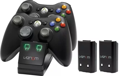 Venom VS2891 XBOX 360 fekete dupla töltőállomás + 2 db akkumulátor