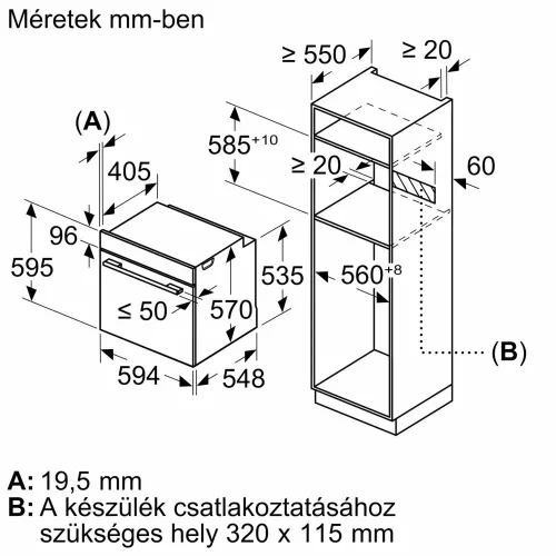 Bosch HBA534BW3 beépíthető sütő
