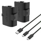 Venom VS2883 Xbox Series S & X / Xbox One 1100mAh akkucsomag (2 db) + 3 méter töltőkábel, Fekete