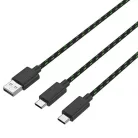 Venom VS2883 Xbox Series S & X / Xbox One 1100mAh akkucsomag (2 db) + 3 méter töltőkábel, Fekete