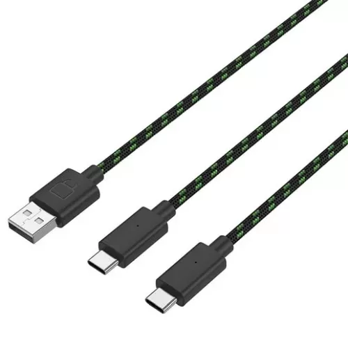 Venom VS2883 Xbox Series S & X / Xbox One 1100mAh akkucsomag (2 db) + 3 méter töltőkábel, Fekete
