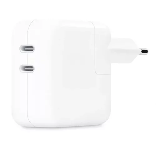 Apple MW2K3ZM/A 35W-os, kétportos Type-C hálózati adapter, fehér