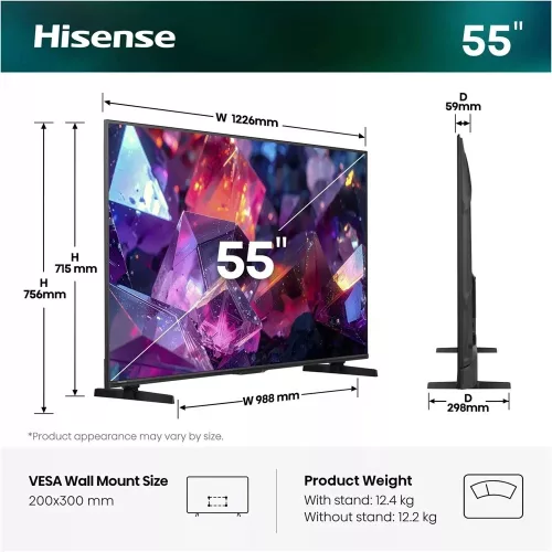 Hisense 55E7SPRO 4K UHD Smart QLED TV