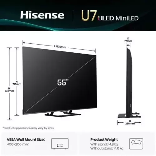 Hisense 55U7Q UHD Smart MiniLED TV