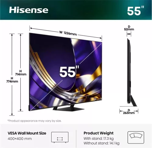Hisense 55U7SPRO 4K Smart MiniLED TV