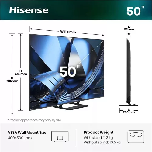 Hisense 50U7SE 4K UHD Smart MiniLED TV