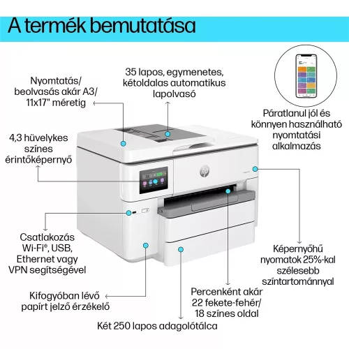 HP OfficeJet Pro 9730e (537P6B) multifunkciós tintasugaras nyomtató