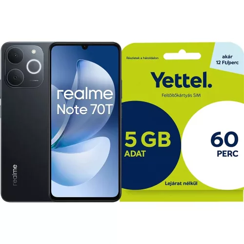 Realme Note 70T 4/128GB Yettel mobiltelefon,fekete