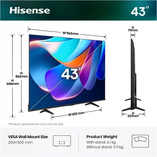 Hisense 43A6S 4K UHD Smart LED TV