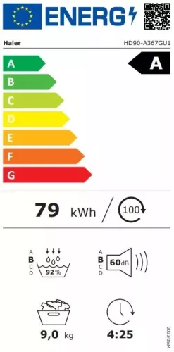 Haier HD90-A367GU1-S hőszivattyús szárítógép