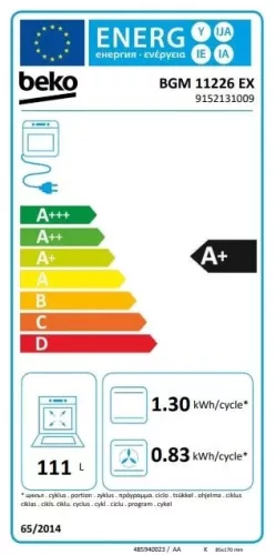 Beko BGM11226EX kombinált tűzhely
