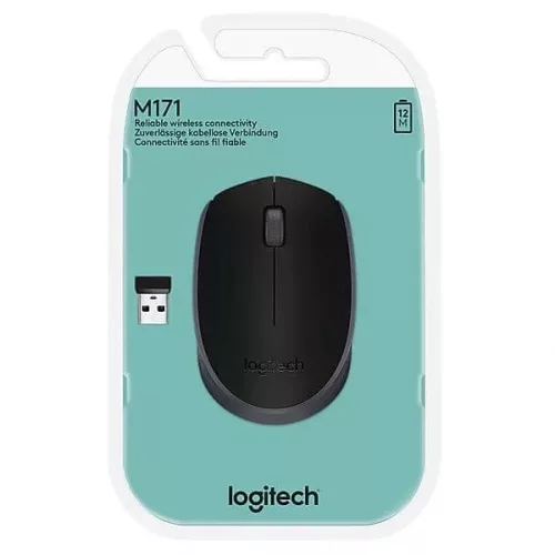 Logitech M171 910-004424 vezeték nélküli, optikai egér 3 gomb, 2,4 GHz, fekete-szürke