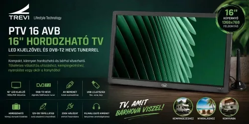 Trevi PTV 16 AVB hordozható LED TV