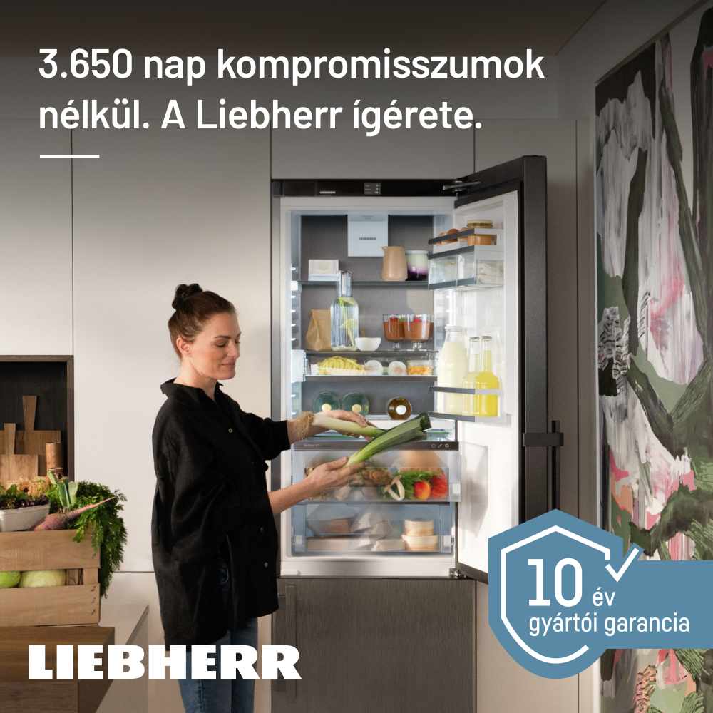 10 éves gyártói garancia Liebherr hűtőgépekre